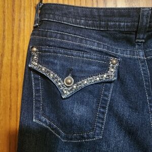 Apt. 9 Dark Blue Jeans with Embellished Pockets